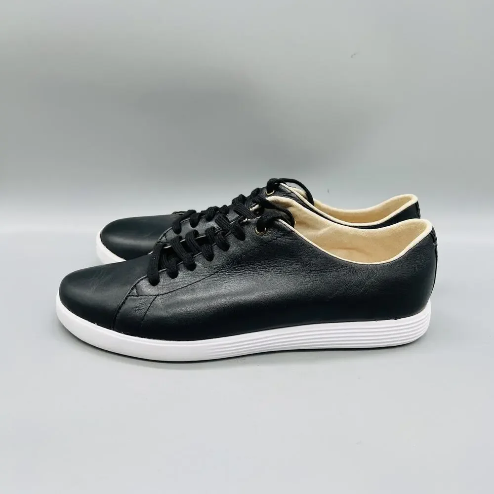 Cole Haan Shoes Womens 9.5 Black Leather Grand OS Low Top Sneakers Comfort
